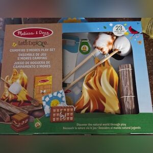Melissa & Doug Let's Explore CAMPFIRE S'MORES Play Set w/ 23 Pieces Ages 3+ FUN!